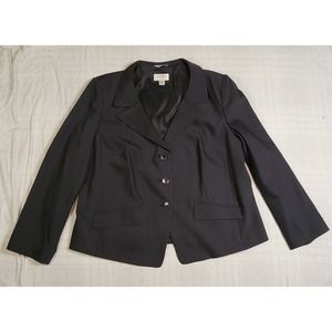 Talbots Women’s Brown Classic Career 3 Button Blazer Jacket Size 14W Vintage